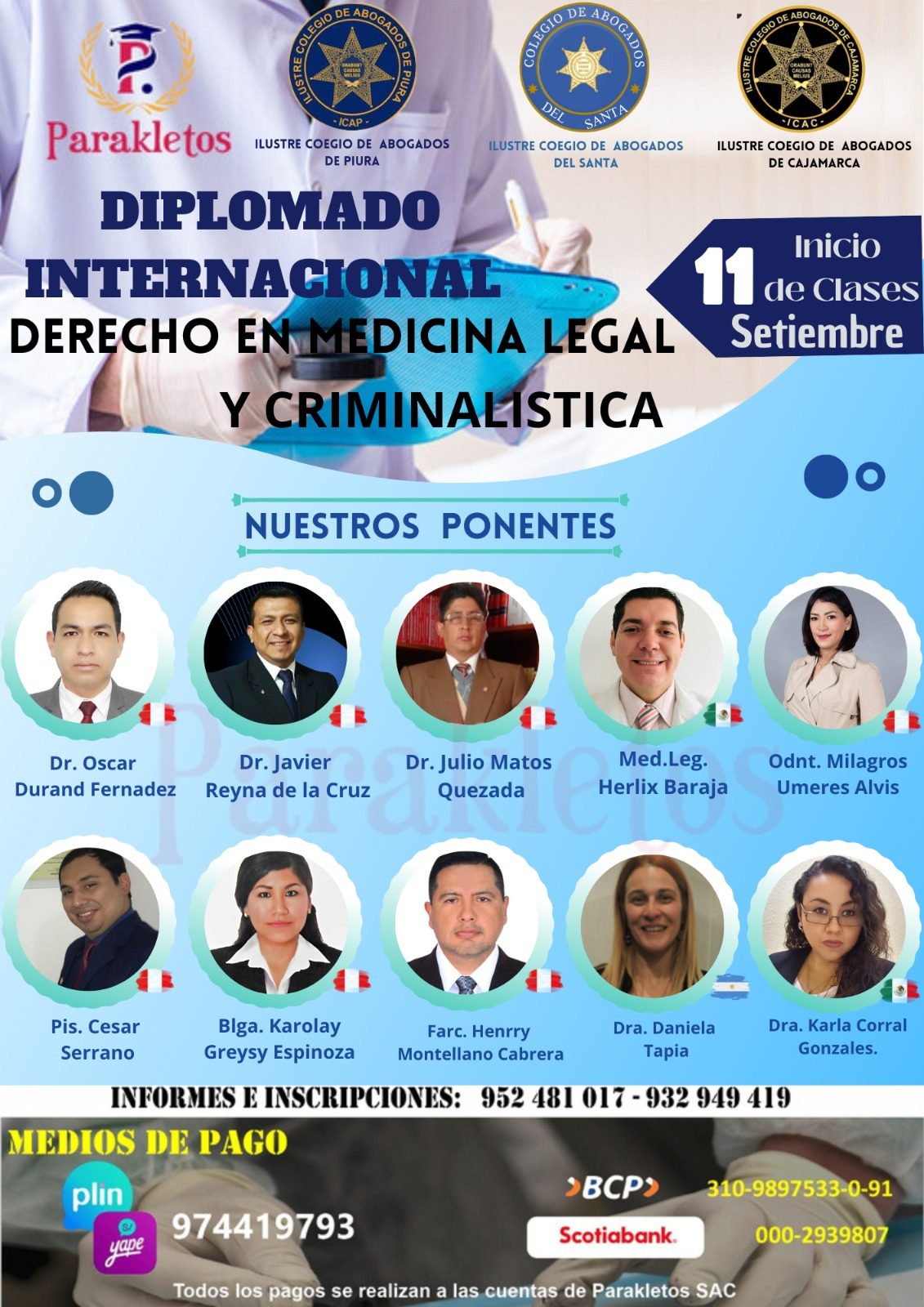 Diplomado Internacional Derecho en Medicina Legal y Criminalística